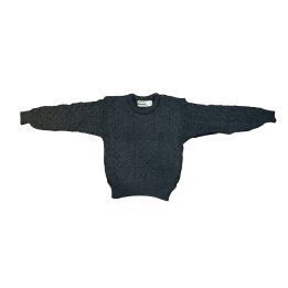 Pull Irelandais Noir traditionnel 100% pure laine vierge