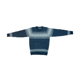 Pull Irelandais bleu et blanc