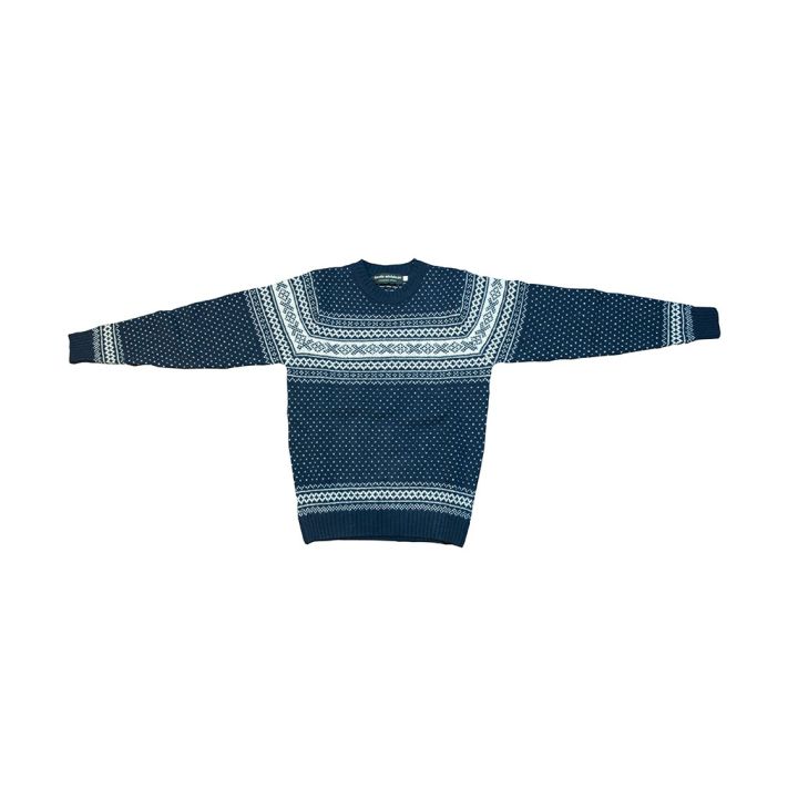 Pull Irelandais bleu et blanc
