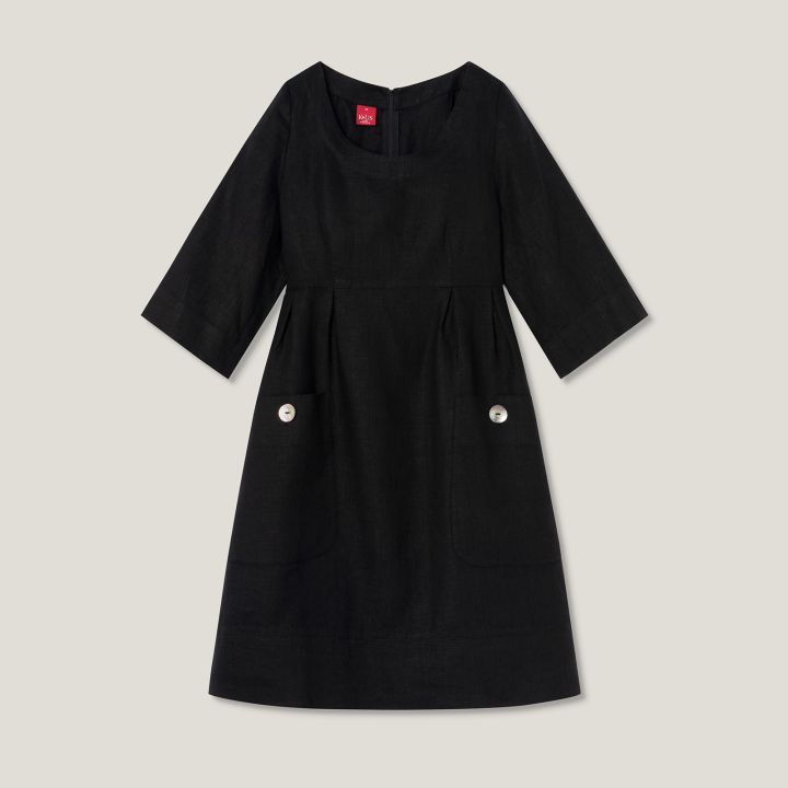 Ulla robe en lin svart