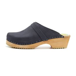 Sabots en cuir Nubuck - NAVY