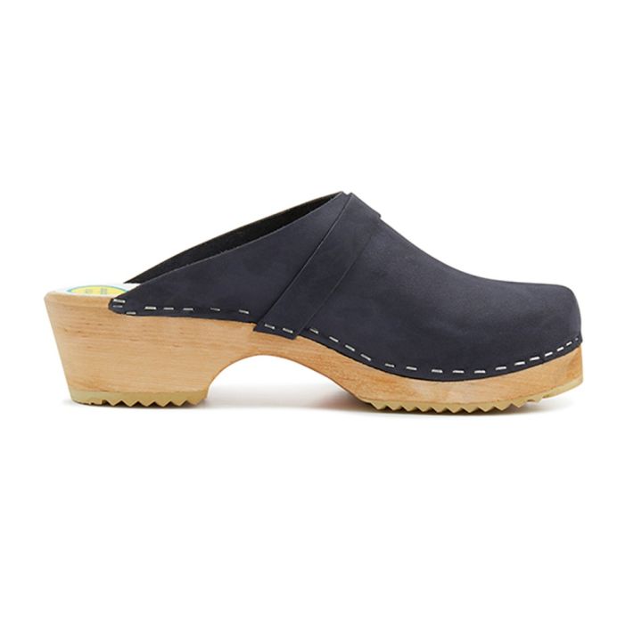 Sabots en cuir Nubuck - NAVY