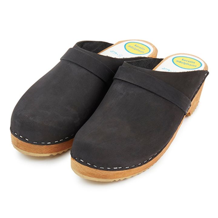 Sabots en Cuir de Nubuck - NOIR