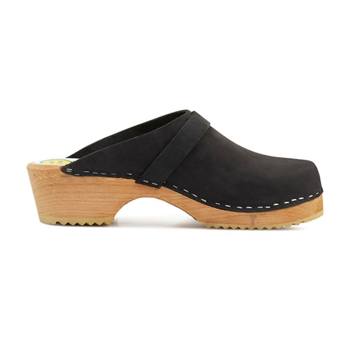 Sabots en Cuir de Nubuck - NOIR
