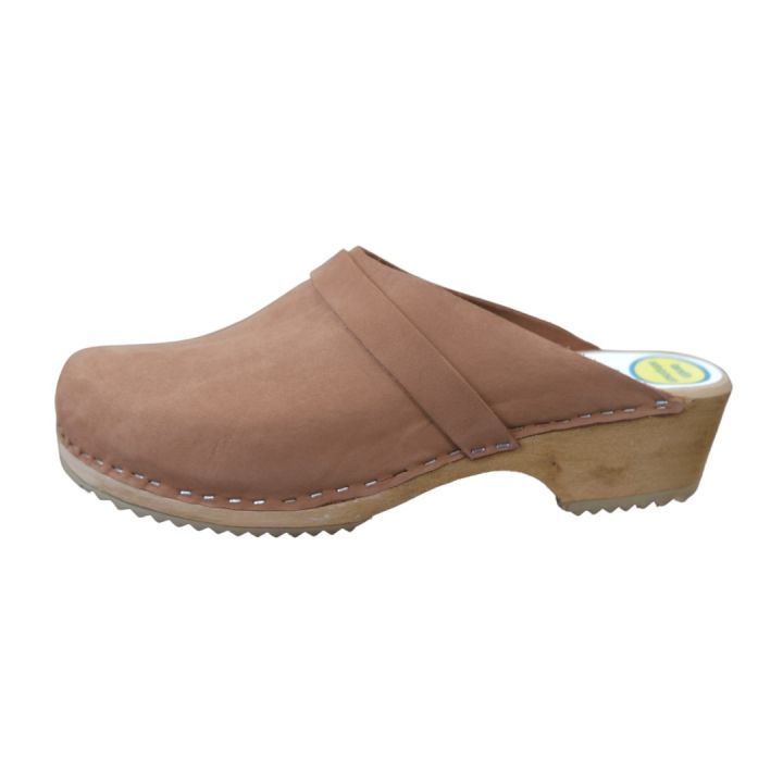 Sabot en cuir Nubuck - BEIGE