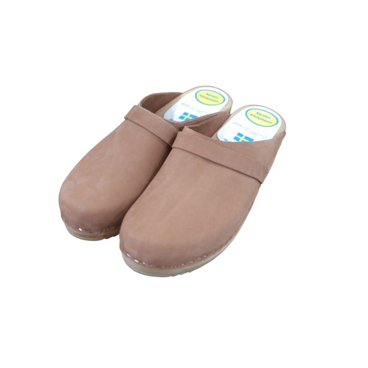 Sabot en cuir Nubuck - BEIGE