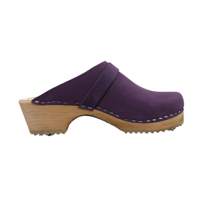Sabot en cuir Nubuck - VIOLET LILAS