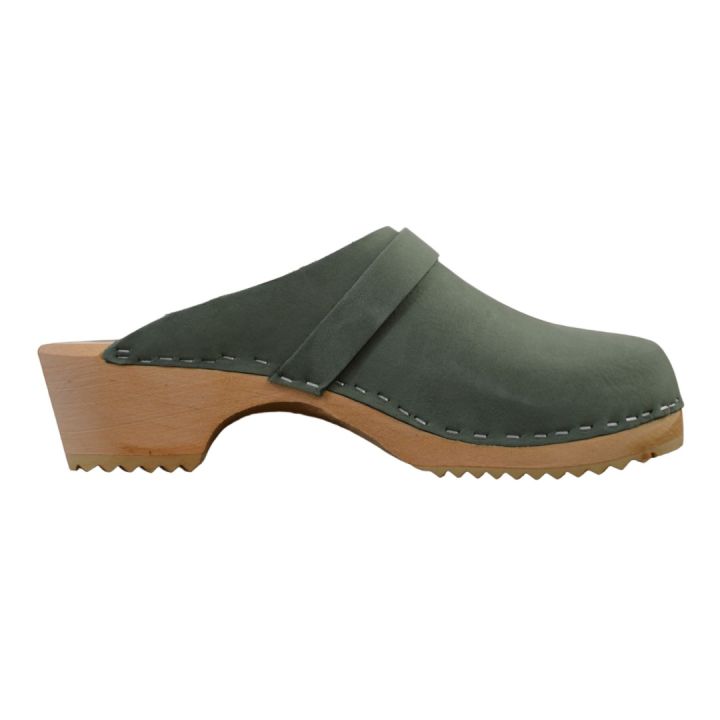 Sabots en cuir Nubuck - VERT FORET
