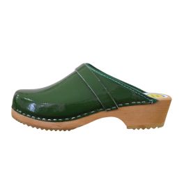 Sabot en cuir vernis - VERT BOUTEILLE