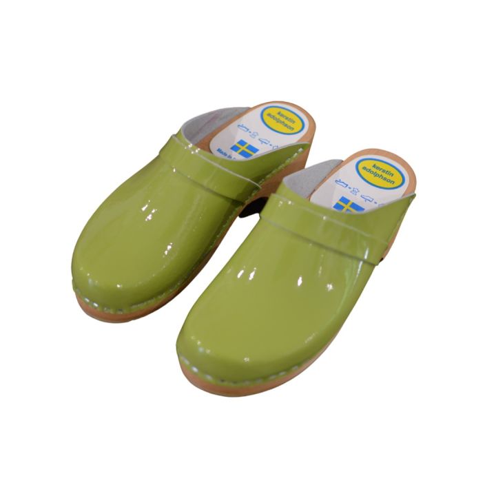 Sabot en cuir vernis - CITRON VERT