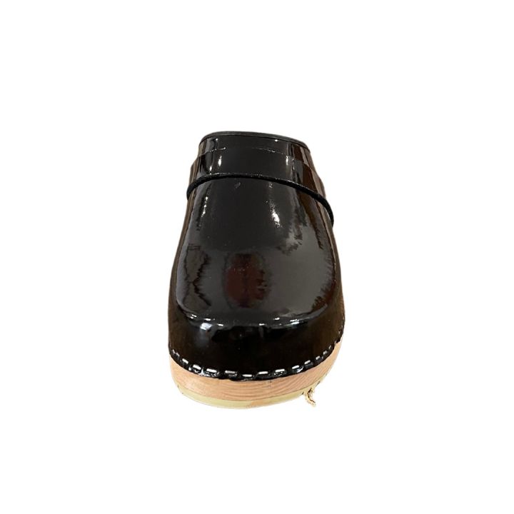 Sabots en cuir vernis - NOIR