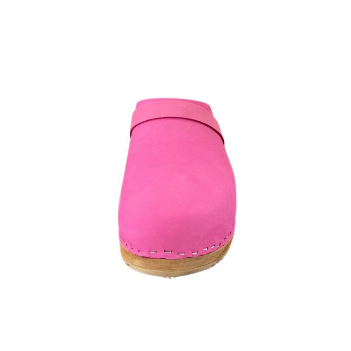 Sabots en cuir Nubuck - ROSE FUSHIA