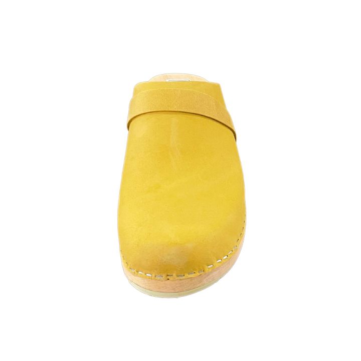 Sabots en cuir Nubuck - JAUNE MOUTARDE