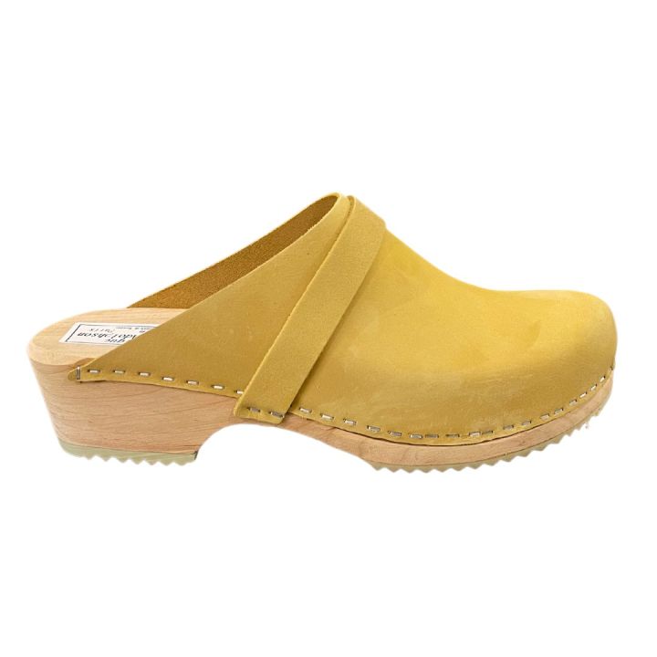 Sabots en cuir Nubuck - JAUNE MOUTARDE