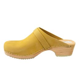 Sabots en cuir Nubuck - JAUNE MOUTARDE