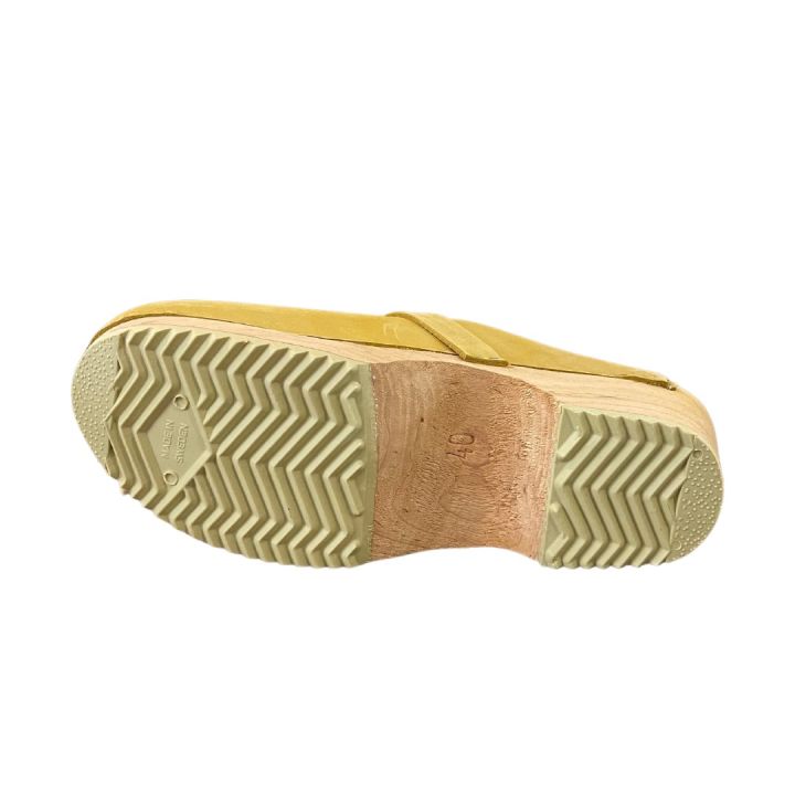 Sabots en cuir Nubuck - JAUNE MOUTARDE
