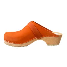 Sabot en cuir Nubuck - ORANGE