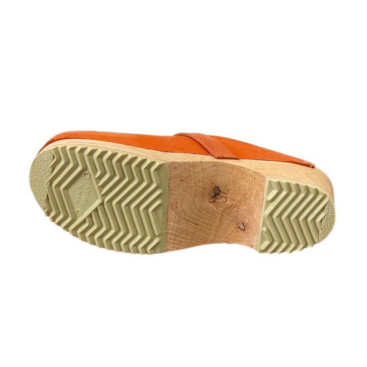 Sabot en cuir Nubuck - ORANGE