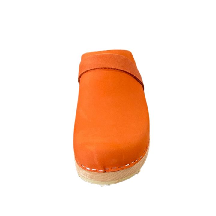 Sabot en cuir Nubuck - ORANGE