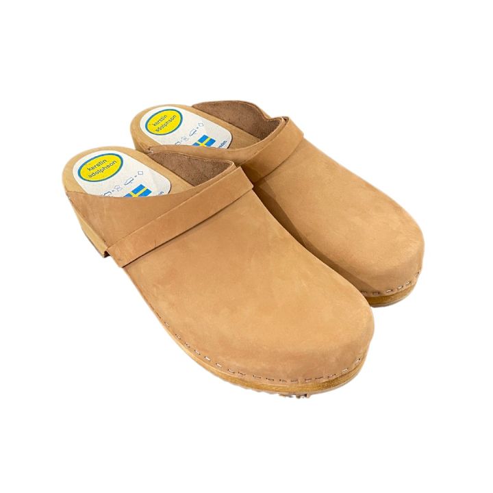 Sabots en cuir Nubuck - CAMEL