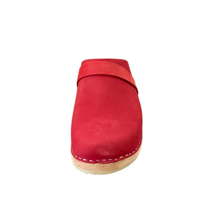 Sabots en cuir Nubuck - ROUGE