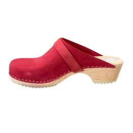 Sabots en cuir Nubuck - ROUGE