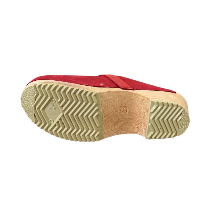 Sabots en cuir Nubuck - ROUGE
