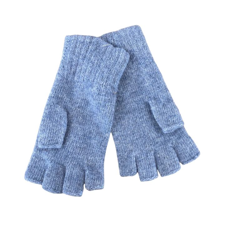 Mitaines en laine - BLEU GRIS