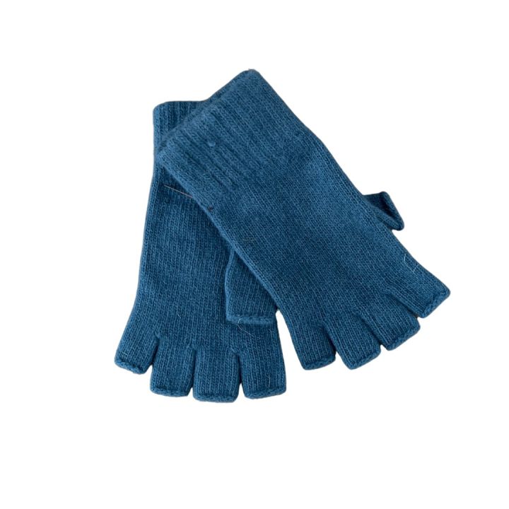Mitaines en laine - BLEU CANARD