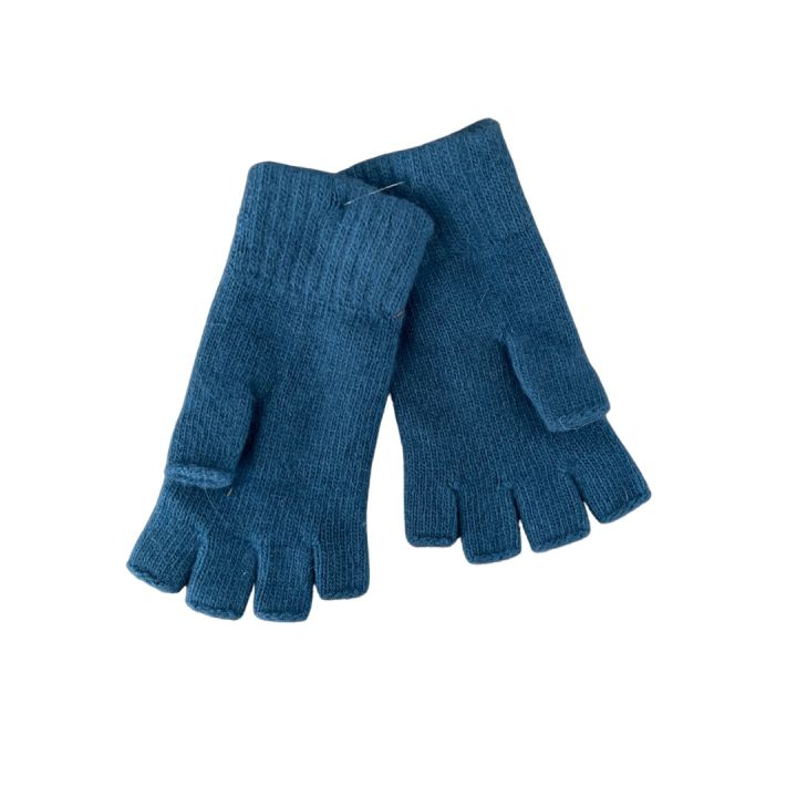 Mitaines en laine - BLEU CANARD