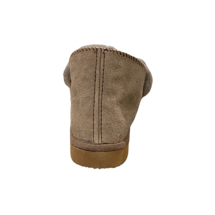 Chaussons en peau de mouton retournée - TAUPE