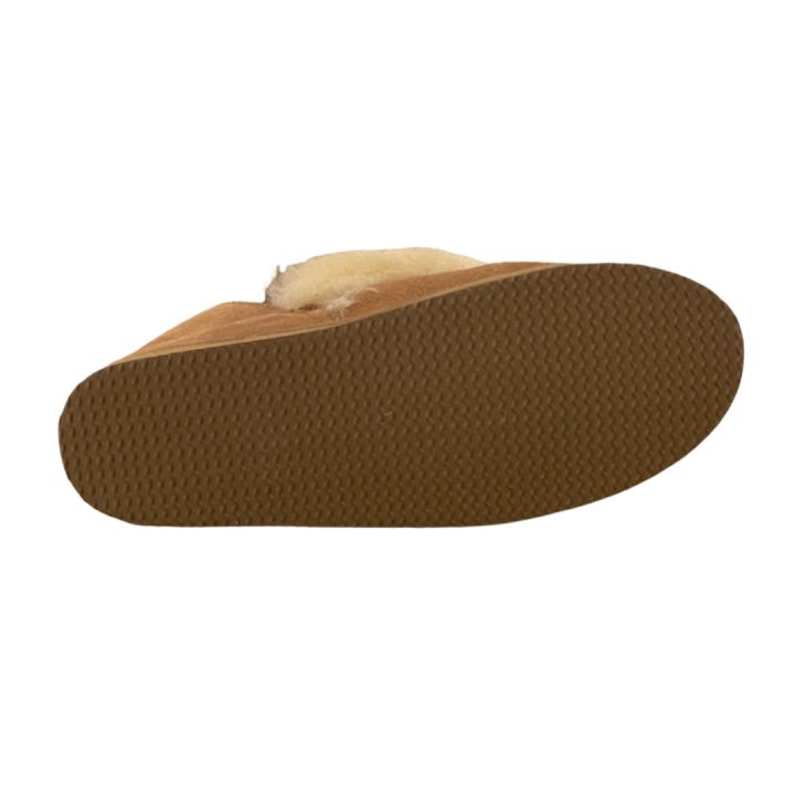 Chaussons en peau de mouton retournée - CAMEL