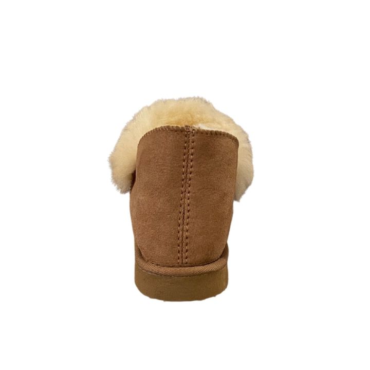 Chaussons en peau de mouton retournée - CAMEL