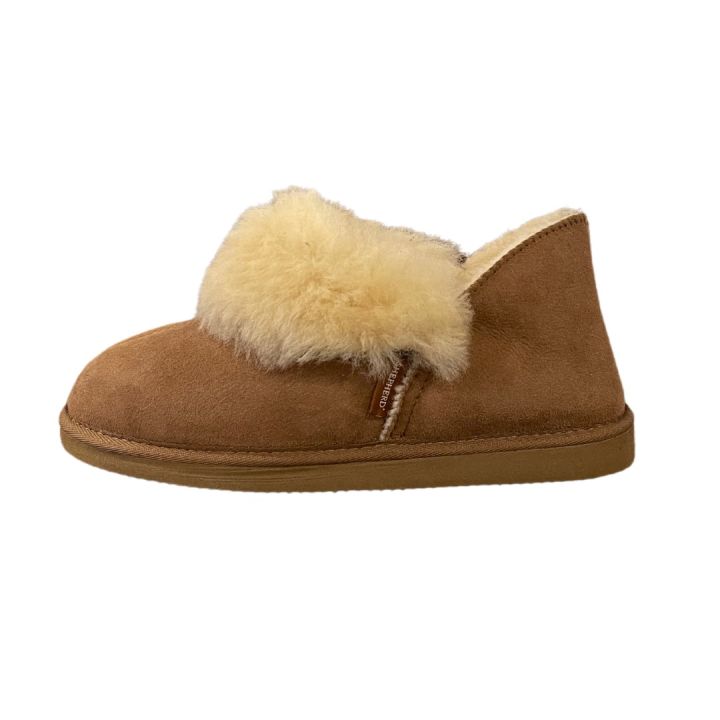 Chaussons en peau de mouton retournée - CAMEL