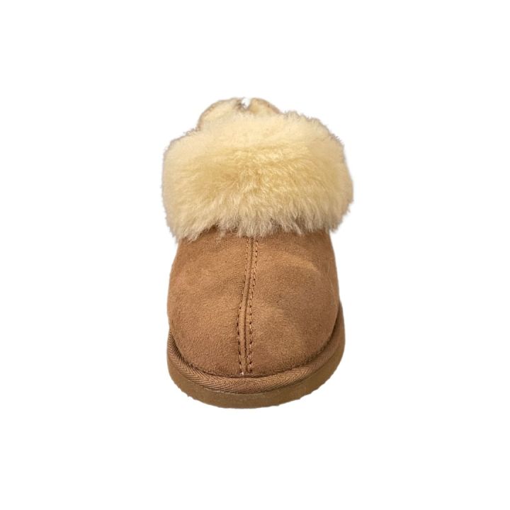 Chaussons en peau de mouton retournée - CAMEL
