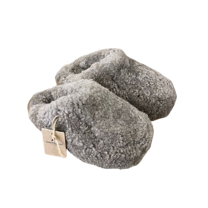 Chaussons en peau de mouton - TAUPE