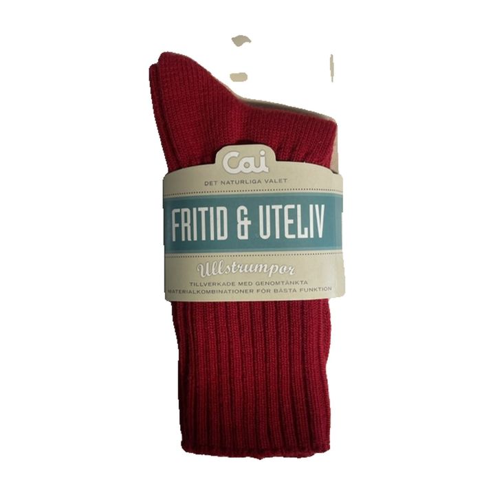 Chaussettes en laine Cai Fritid & Uteliv - ROUGE