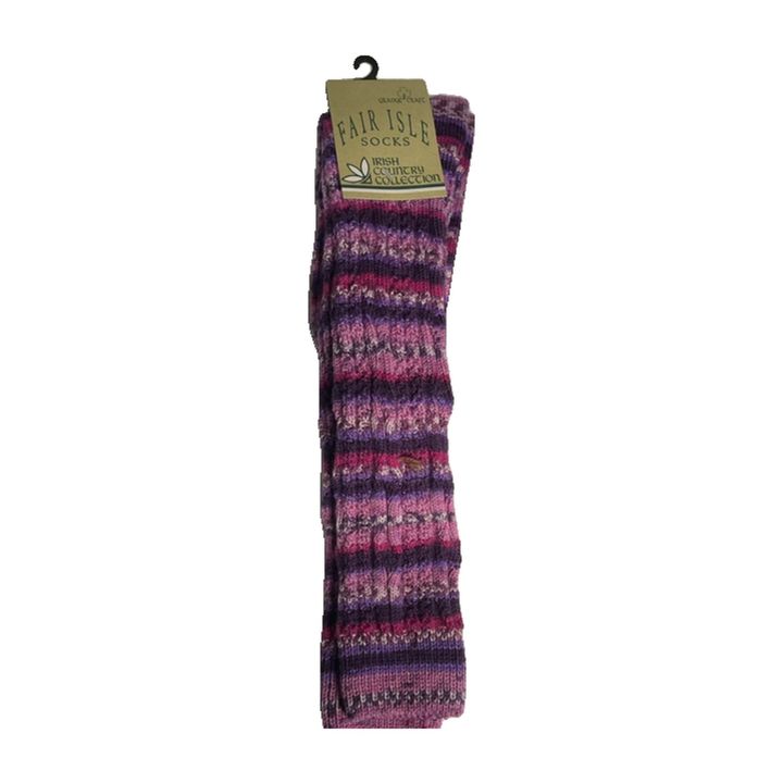 Långa Fair Isle-strumpor - LILA