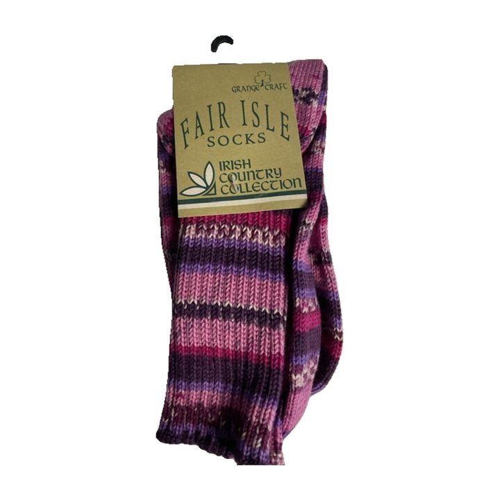 Fair Isle socks - PURPLE