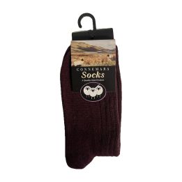 Connemara merino socks - BURGUNDY