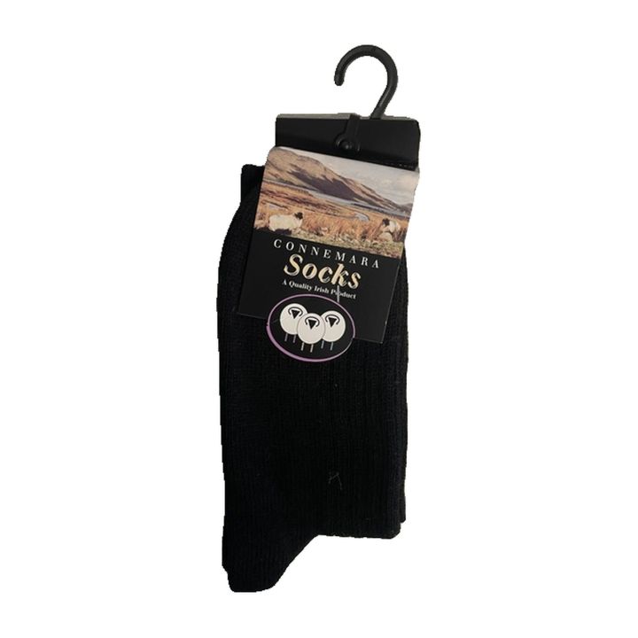 Connemara merino socks - BLACK