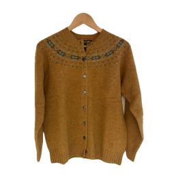 Fair Isle wool cardigan - MUSTARD