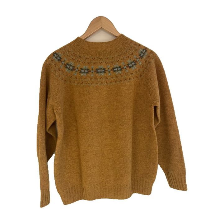 Fair Isle wool cardigan - MUSTARD