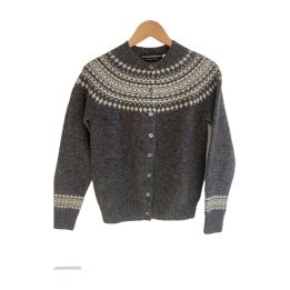 Fair Isle wool cardigan - GREY
