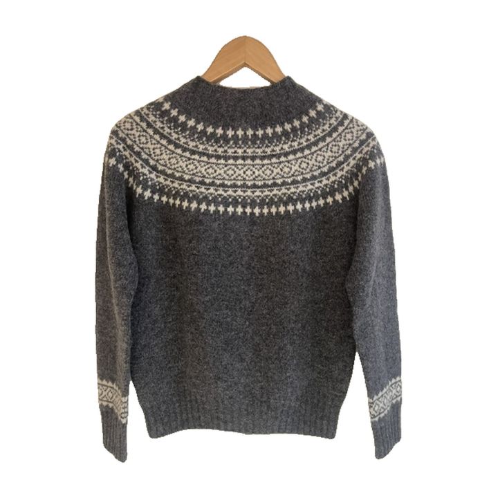 Fair Isle wool cardigan - GREY