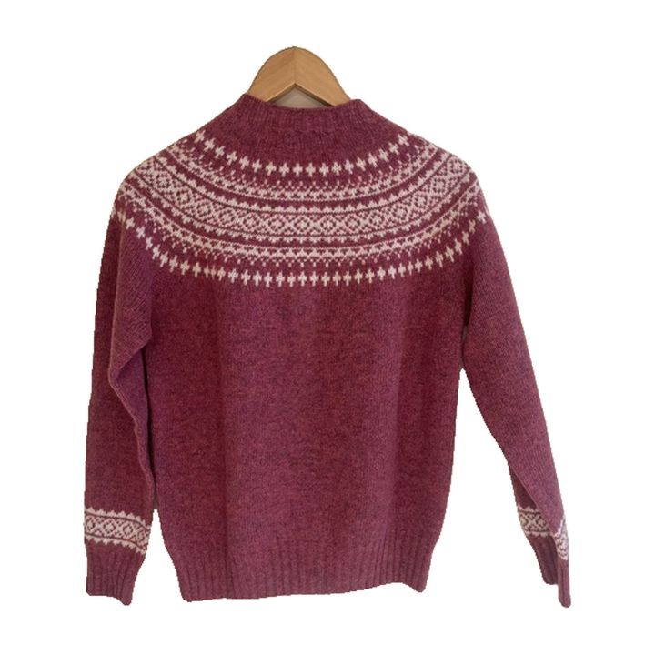 Gilet Fair Isle en laine - FRAMBOISE