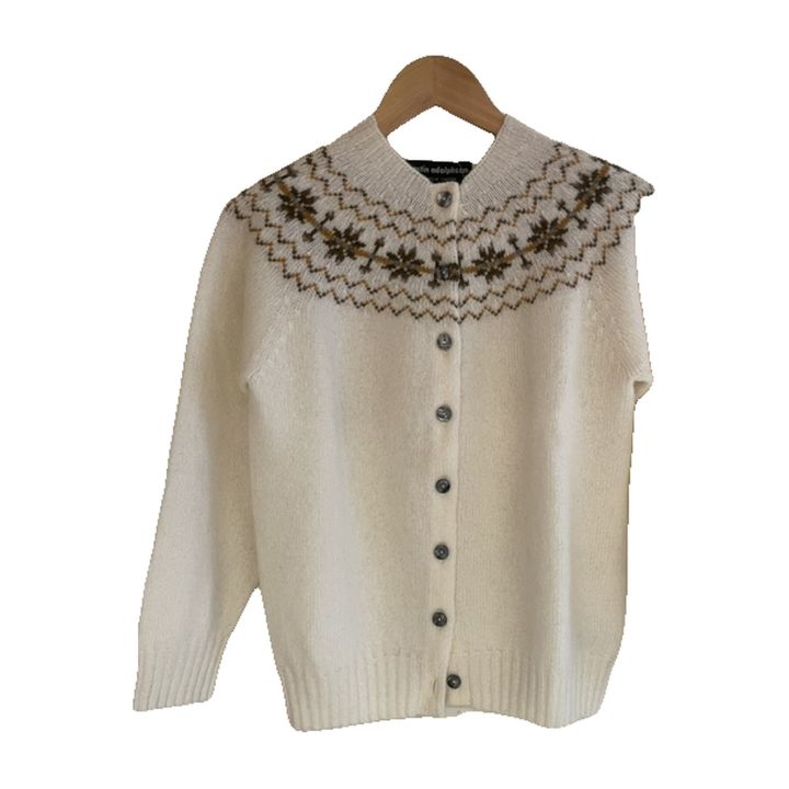 Gilet Fair Isle en laine - ÉCRU