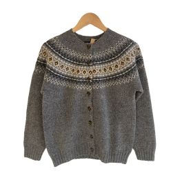 Gilet jacquard en laine - GRIS CHINÉ