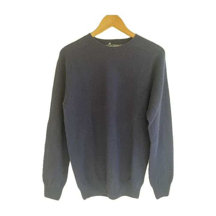 Merino and cashmere crew-neck jumper - NAVY
