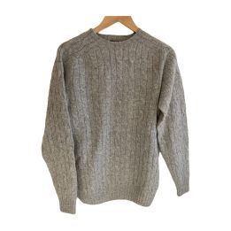 Cable-knit wool jumper - GREY